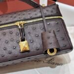 Loro Piana L23 Extra Bag 23cm Ostrich-Effect Calfskin Top-Handle Vanity Bag and Crossbody for Women Loro Piana L23 Extra Bag 23cm Ostrich-Effect Calfskin Top-Handle Vanity Bag and Crossbody for Women