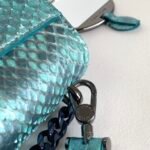 BVLGARI Serpenti Forever MaxiChain Medium Shoulder Bag Pearlescent Afterglow Aquamarine Blue Python Exotic Leather Crossbody Bag BVLGARI Serpenti Forever MaxiChain Medium Shoulder Bag Pearlescent Afterglow Aquamarine Blue Python Exotic Leather Crossbody Bag