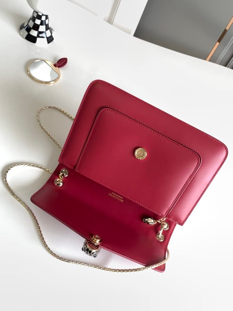 BVLGARI Serpenti Forever Shoulder Bag 25cm Calfskin Chain Bag in 3 Colors with Smart Chip – Image 7