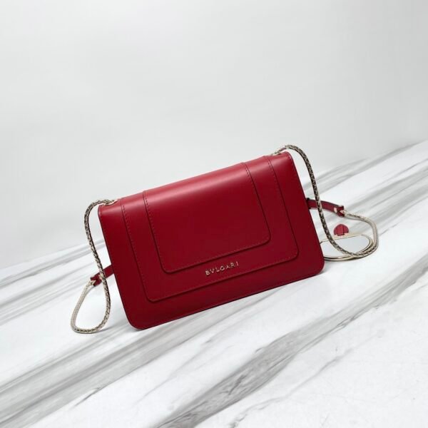 6 BVLGARI Serpenti Forever Calfskin Crossbody Bag 22.5cm Snakehead Enamel Closure Chain Shoulder Bag 4 Colors