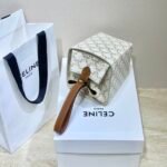 CELINE Triomphe Canvas Strap Box Small Handbag 2021 Winter Runway Collection 10.5×14.5cm 6