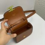 CELINE 2022SS Mini Triomphe Crossbody Bag 11cm Calfskin and Signature Canvas 6