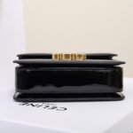 CELINE Teen Triomphe Bag Shiny Patent Calfskin Luxury Designer Shoulder Bag Gold Triomphe Clasp Crossbody 6