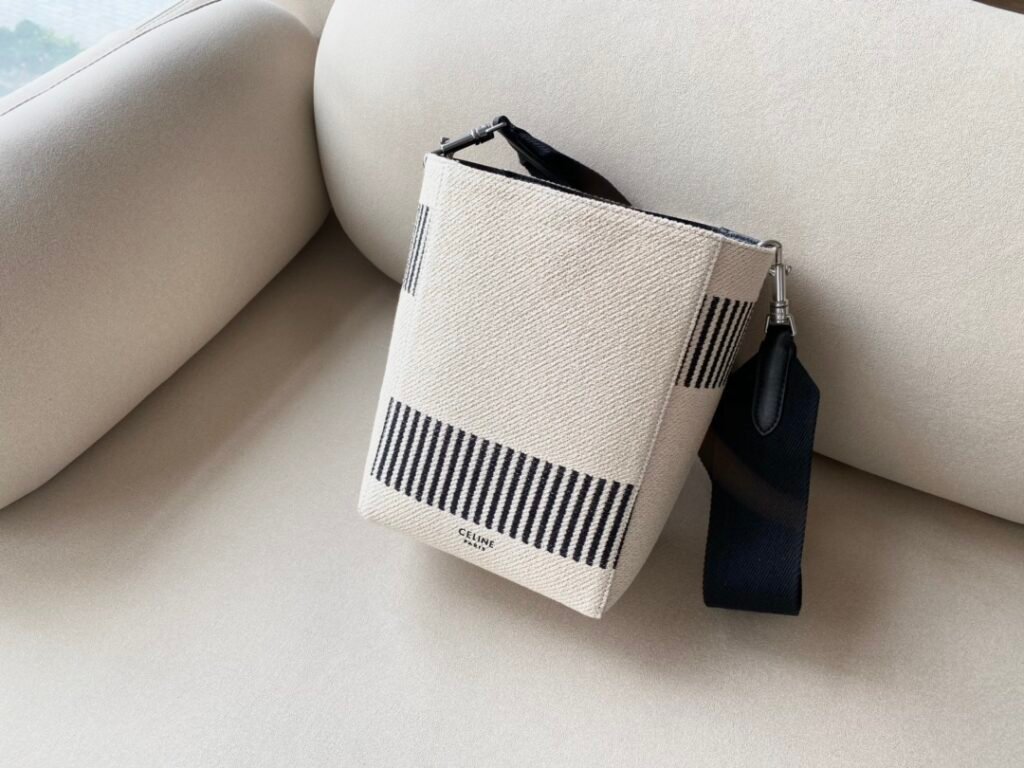 Celine Sangle Bucket Bag Small Grained Calfskin 11 Colors Shoulder Bag with Wool Strap &ndash; Image 11