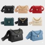 BVLGARI Serpenti Forever Lambskin Crossbody Bag 20cm Luxury Iconic Snakehead Shoulder Bag with Detachable Wide Strap