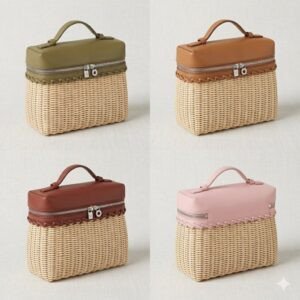 Loro Piana Extrapocket Wicker Bag Hand-Woven Bamboo Picnic Basket Multiple Colors Loro Piana Extrapocket Wicker Bag Hand-Woven Bamboo Picnic Basket Multiple Colors