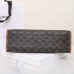 CELINE Horizontal Cabas Tote Bag 35cm Triomphe Canvas and Calfskin Leather Crossbody and Handbag with Strap 7