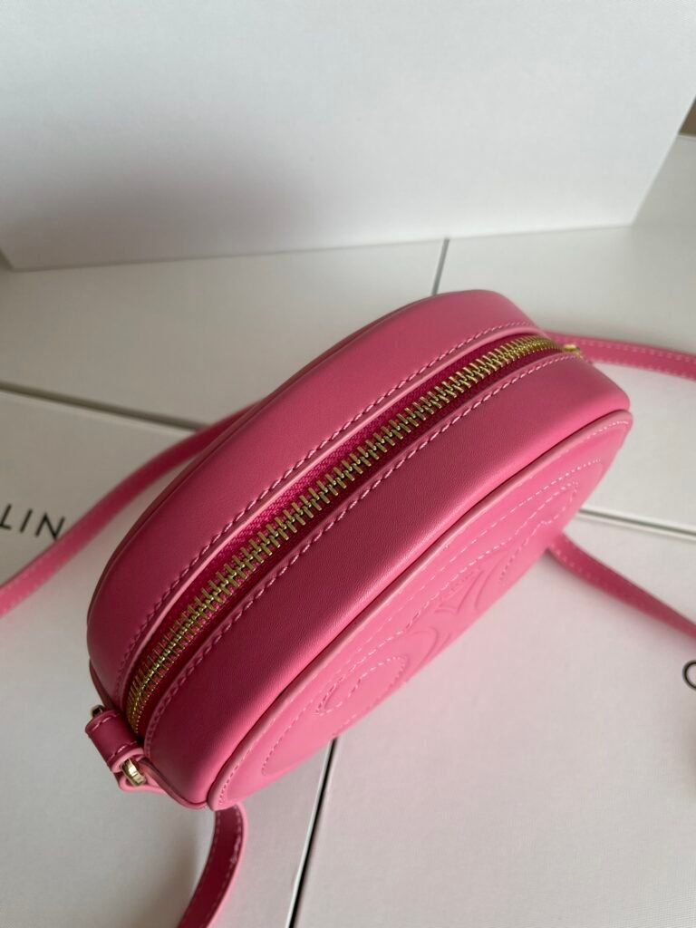 CELINE Triomphe Oval Purse 16cm Smooth Calfskin 6 Colors Small Mooncake Bag – Image 8