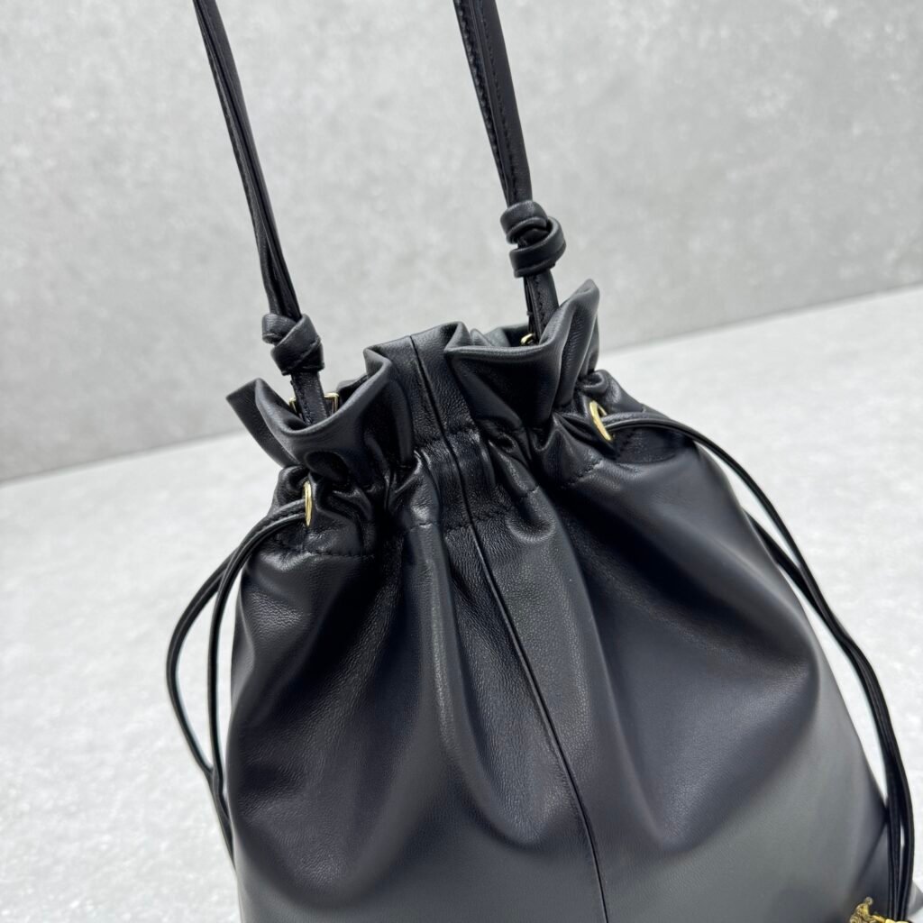 CELINE CRYSTAL Drawstring Pouch Bag 27x31cm The Ultimate Lambskin Cloud Bag – Image 4