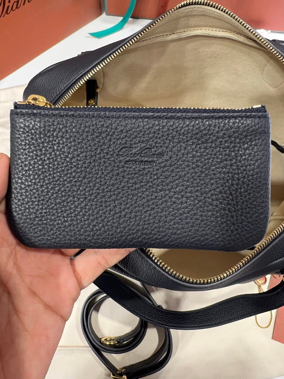 Loro Piana Needle Bag 39cm Tender Calfskin Large Leather Satchel with Detachable Crossbody Strap High-End Designer Handbag