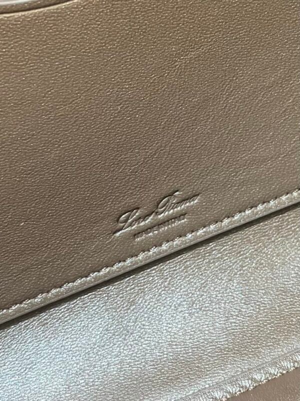 Loro Piana Extra Softy L33 Bag 33cm Herringbone Wool and Chocolate Grainy Leather Women’s Elongated Crossbody Handbag