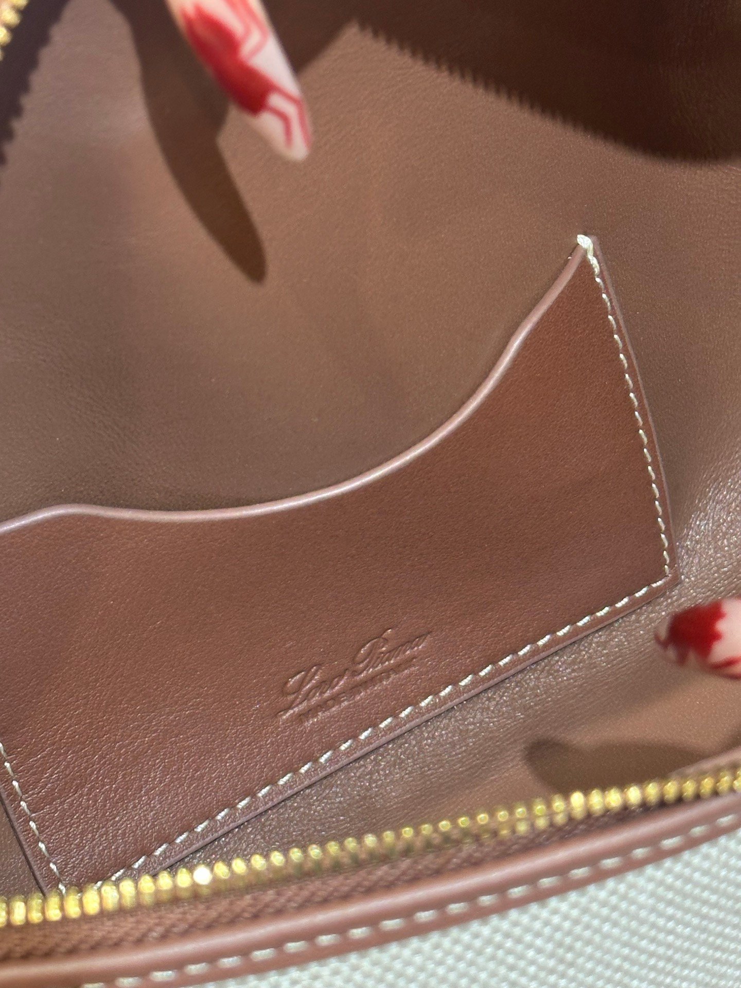 Loro Piana Extra Bag L23 Caramel Leather & Linen Canvas Crossbody Handbag 23cm for Women Top-Handle Bag with Signature Charms Loro Piana Extra Bag L23 Caramel Leather & Linen Canvas Crossbody Handbag 23cm for Women Top-Handle Bag with Signature Charms