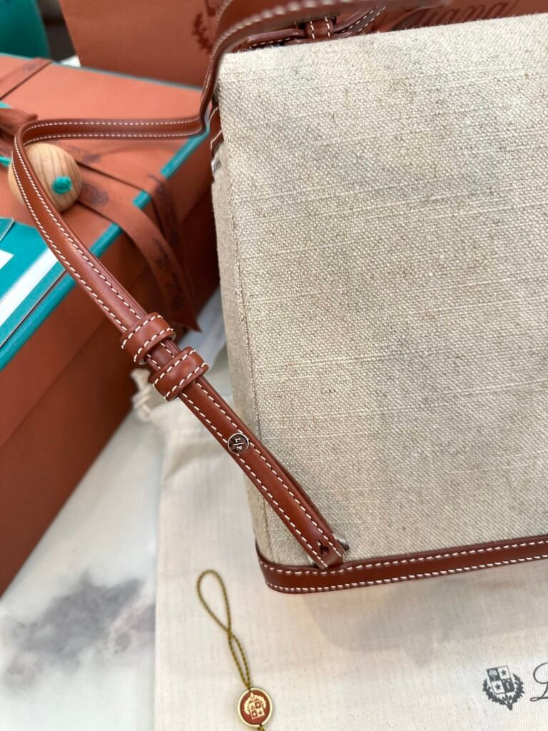 Loro Piana Extra Pocket Backpack Linen Canvas Small Rucksack 21&times;23&times;8cm &ndash; Image 6