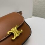 CELINE 2022SS Mini Triomphe Crossbody Bag 11cm Calfskin and Signature Canvas 7
