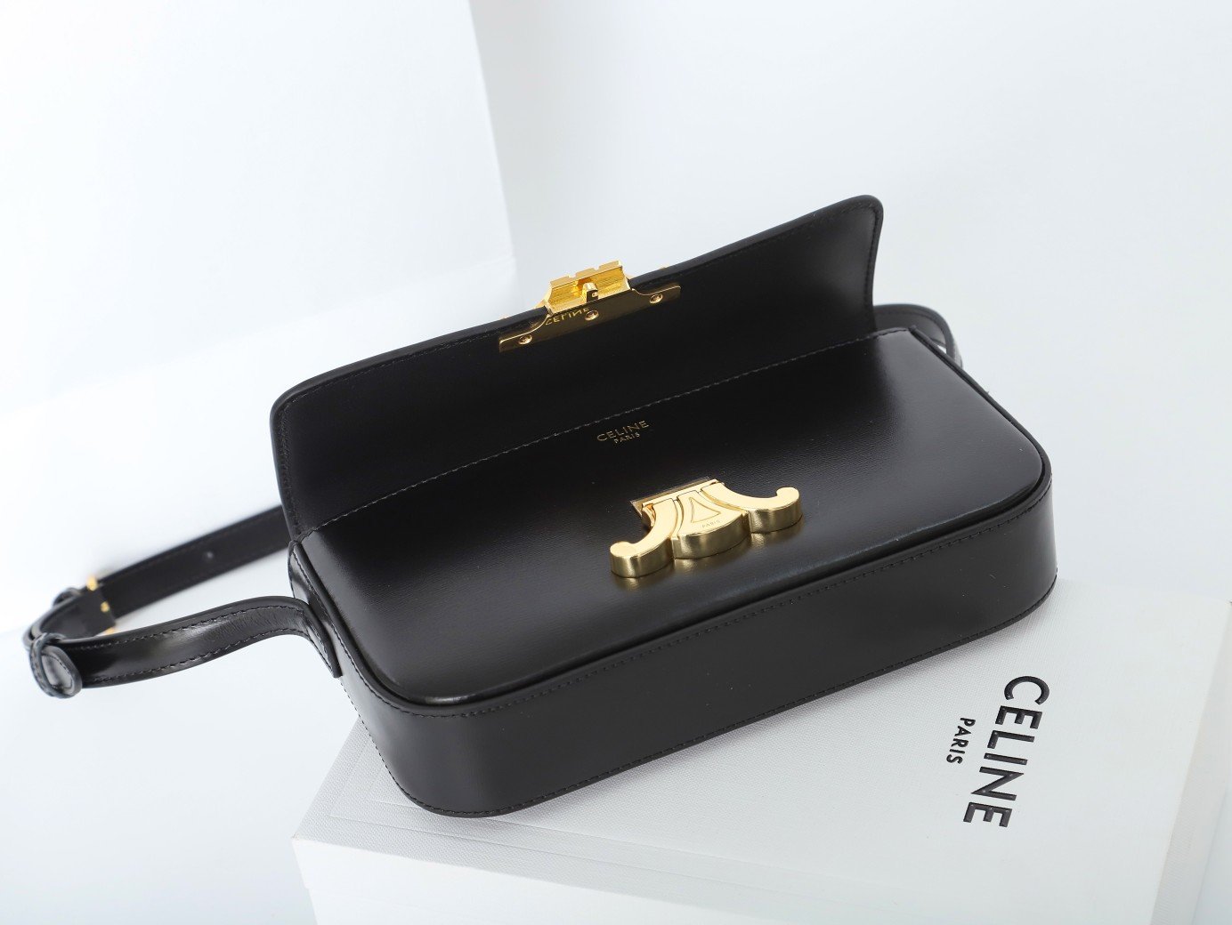 Celine Triomphe Bag Shiny Calfskin Leather Shoulder Bag 5 Colors Smooth Lambskin Crossbody for Women 7