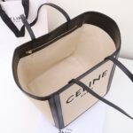 Celine Cabas Thais Tote Bag 31cm Textile and Calfskin Leather Premium Commuter & Travel Shopping Bag 7