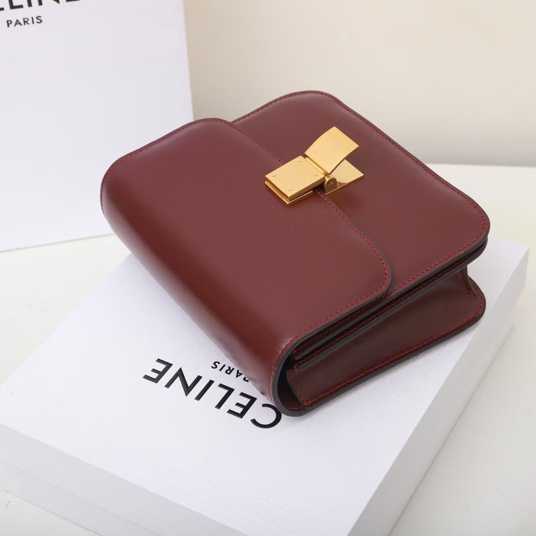 Celine Classic Box Bag High-End Italian Box Calfskin Medium Shoulder Bag 3 Colors – Image 3 Celine Classic Box Bag High-End Italian Box Calfskin Medium Shoulder Bag 3 Colors – Image 3
