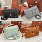 Loro Piana Extra Bag 27 Premium Calfskin Handbag with Steel Hardware Timeless Quiet Luxury Top-Handle Bag 4 Colors Loro Piana Extra Bag 27 Premium Calfskin Handbag with Steel Hardware Timeless Quiet Luxury Top-Handle Bag 4 Colors