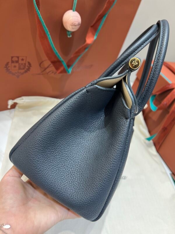 Loro Piana Loom L25 Handbag 25cm Tender Calfskin Leather Top-Handle Bag with Crossbody Strap and Iconic Padlock