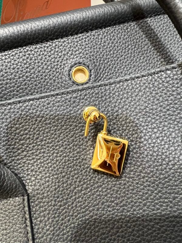 Loro Piana Loom L25 Handbag 25cm Tender Calfskin Leather Top-Handle Bag with Crossbody Strap and Iconic Padlock