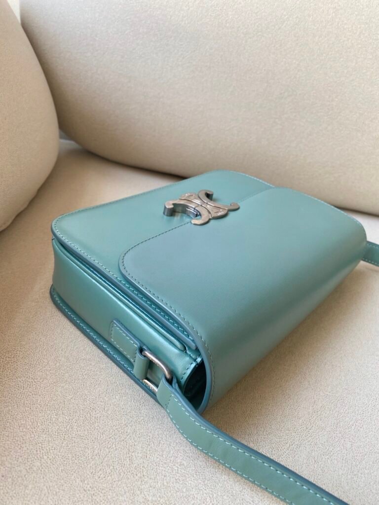 Celine Triomphe Bag 22.5cm Medium Shiny Calfskin Shoulder Bag 5 Colors – Image 2
