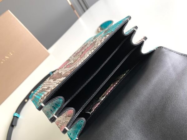 8 BVLGARI Serpenti Forever Luxury Python Leather Handbag 18cm Exclusive Multi-Color Exotic Shoulder Bag with Iconic Jewel Snakehead Closure