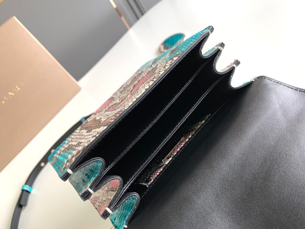 BVLGARI Serpenti Forever Python Skin Top Handle Bag VIP Custom Arctic Jade Psiche Rare Leather Shoulder Bag Crossbody Chain Flap Bag 2 Sizes – Image 8 BVLGARI Serpenti Forever Python Skin Top Handle Bag VIP Custom Arctic Jade Psiche Rare Leather Shoulder Bag Crossbody Chain Flap Bag 2 Sizes – Image 8