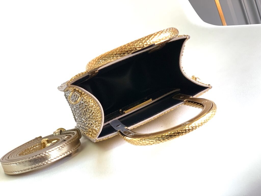 BVLGARI Serpentine Mini Tote Bag Ombre Crystal Embellished Suede Luxury Snake Handle Crossbody Handbag – Image 6 BVLGARI Serpentine Mini Tote Bag Ombre Crystal Embellished Suede Luxury Snake Handle Crossbody Handbag – Image 6