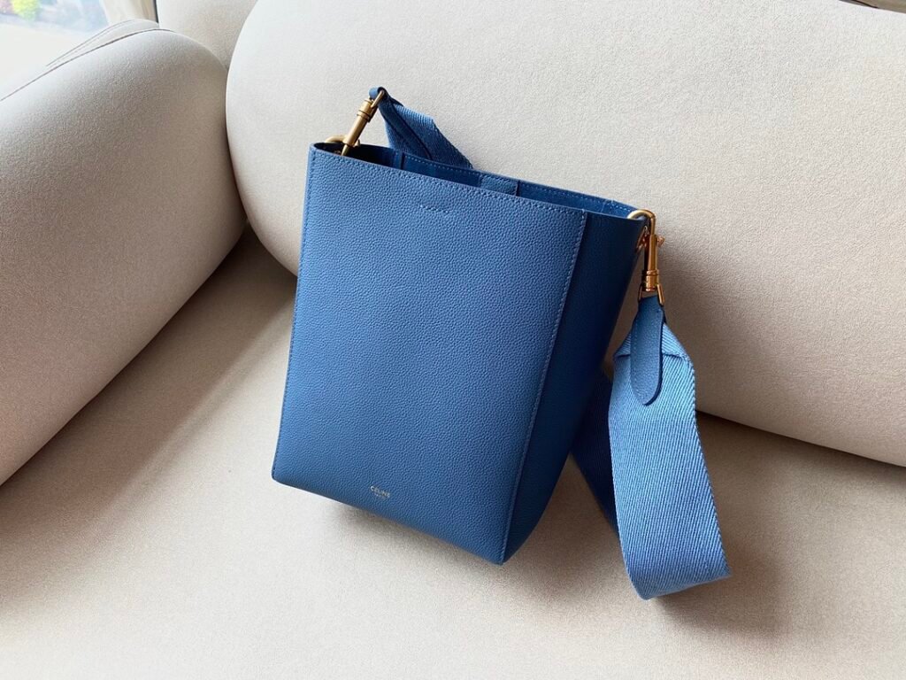Celine Sangle Bucket Bag Small Grained Calfskin 11 Colors Shoulder Bag with Wool Strap &ndash; Image 13