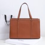 CELINE Large Business Tote Bag 39.5cm Tan Italian Leather Women’s Briefcase for 14-inch Laptop and Office Essentials 9