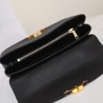 CELINE NINO Top Handle Bag 26cm Black Grained Calfskin with Gold Triomphe Hardware Luxury Crossbody Handbag 9