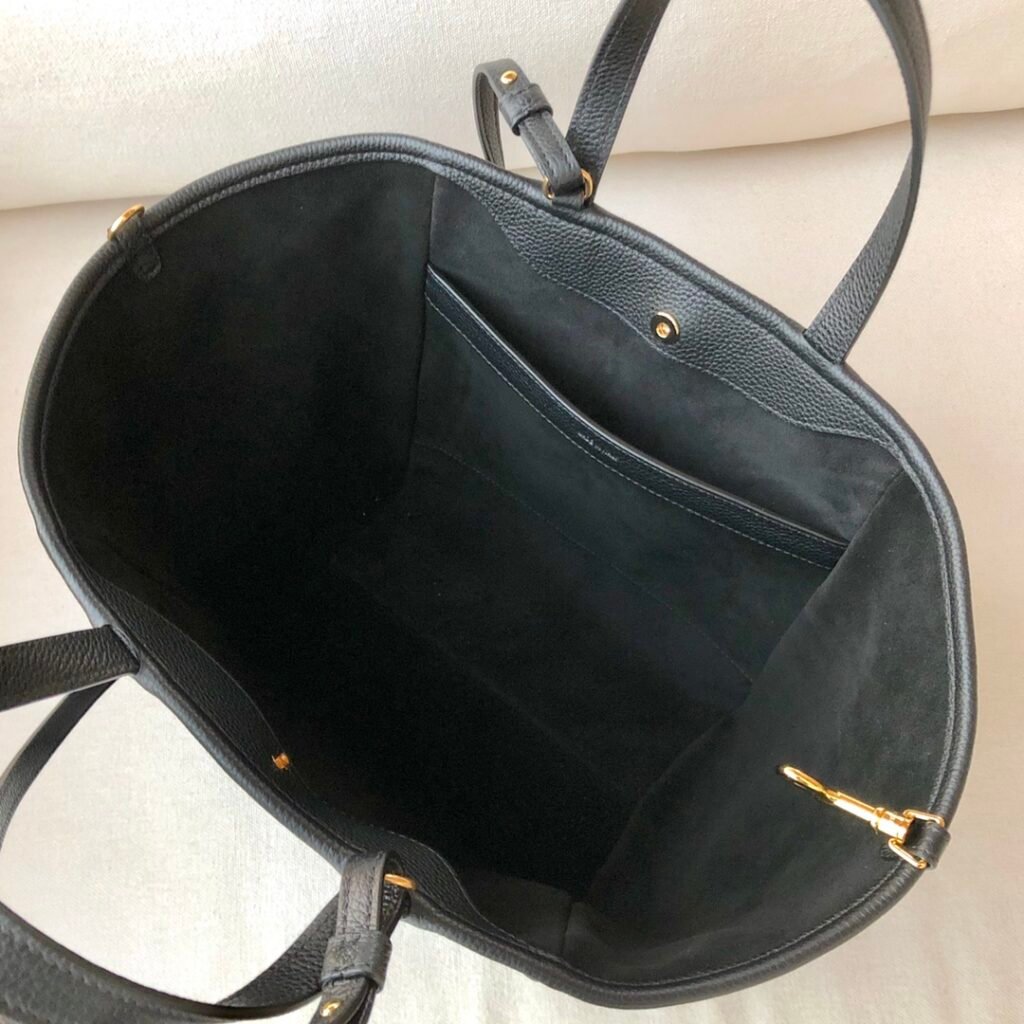 Celine Folded Cabas Bag 26cm Black & Oatmeal Grained Calfskin Tote Bag for Women – Image 7