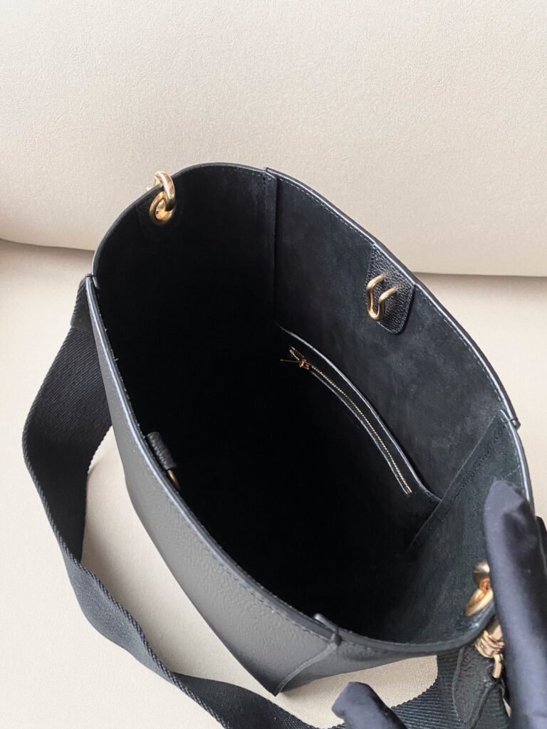 Celine Sangle Bucket Bag Small Grained Calfskin 11 Colors Shoulder Bag with Wool Strap – Image 4