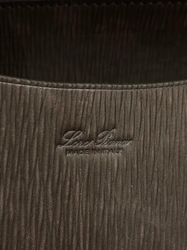 Loro Piana Loom L32 Handbag 33cm Dark Brown Grained Calfskin Leather Tote with Signature Gold Padlock and Key