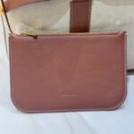 Loro Piana Ghiera Shopper Large Canvas Tote Bag 40cm Shoulder Bag for Work and Travel with Grained Leather Trim