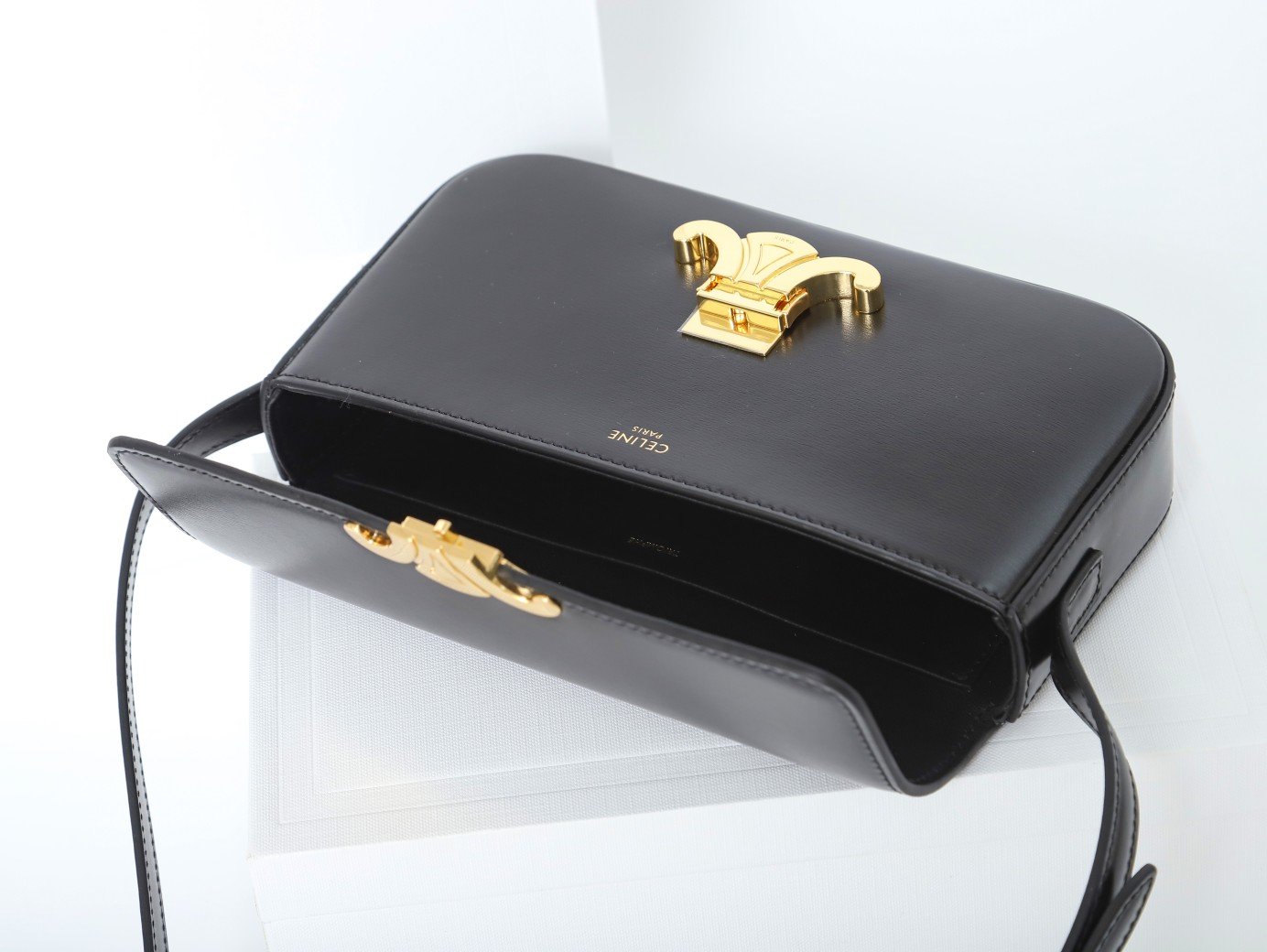 Celine Triomphe Bag Shiny Calfskin Leather Shoulder Bag 5 Colors Smooth Lambskin Crossbody for Women 9