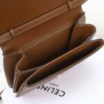 CELINE TABOU Medium Shoulder Bag 22cm Smooth Tan Calfskin Vintage Inspired Crossbody Bag with Gold Padlock Hardware 9