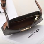 CELINE Triomphe Canvas and Calfskin Ava Bag 22cm Tan Underarm Shoulder Bag Premium Leather Hobo Bag 9