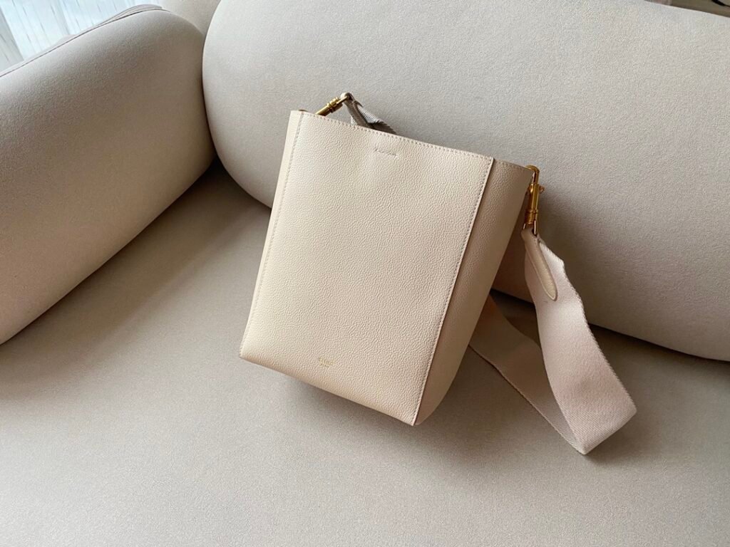 Celine Sangle Bucket Bag Small Grained Calfskin 11 Colors Shoulder Bag with Wool Strap &ndash; Image 14
