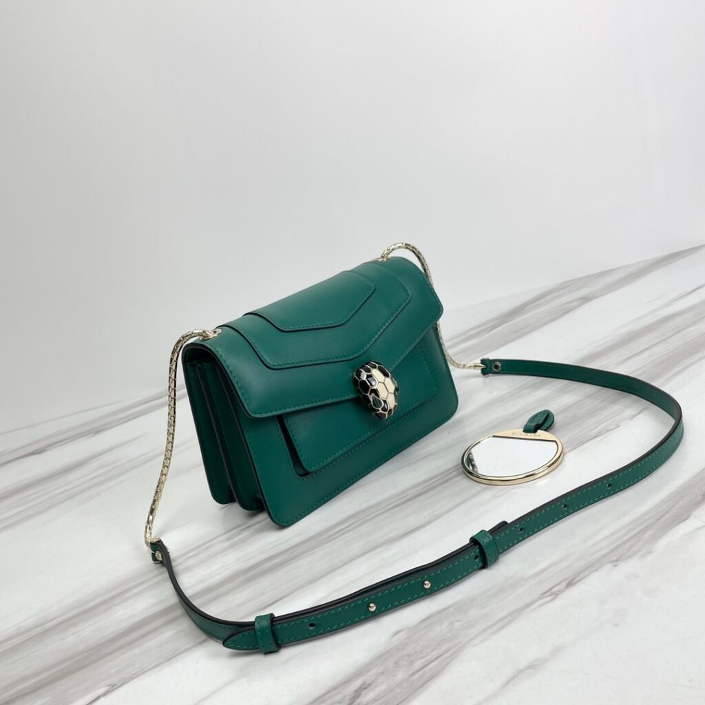 BVLGARI Serpenti Forever Crossbody Bag 19cm Daisy Topaz Calfskin Leather Shoulder Bag Classic Snakehead Buckle – Image 14 BVLGARI Serpenti Forever Crossbody Bag 19cm Daisy Topaz Calfskin Leather Shoulder Bag Classic Snakehead Buckle – Image 14